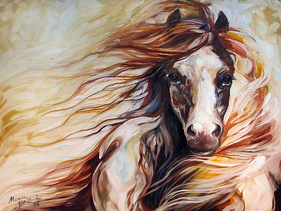 GYPSY VANNER HORSE ABSTRACT - Oil Painting